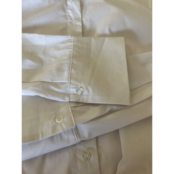 Ellen Tracy White Button-Down‎ Tunic Blouse Long Sleeve Flowy Shirt S - Picture 7 of 7